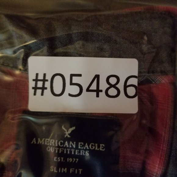 American Eagle Outfitters Shirt Mens Large Red Plaid Long Sleeve Button Up Slim - Picture 10 of 10